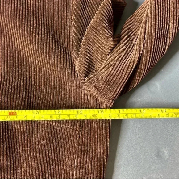 Anonymous John Carlisle Corduroy Pea Coat Small Brown Double Breasted Button Up - Picture 12 of 15